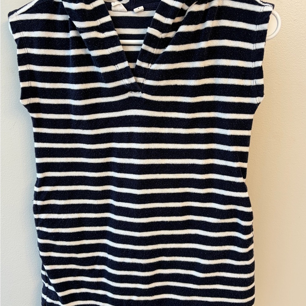 GAP Kids Navy and White Striped Swim Coverup small pool beach